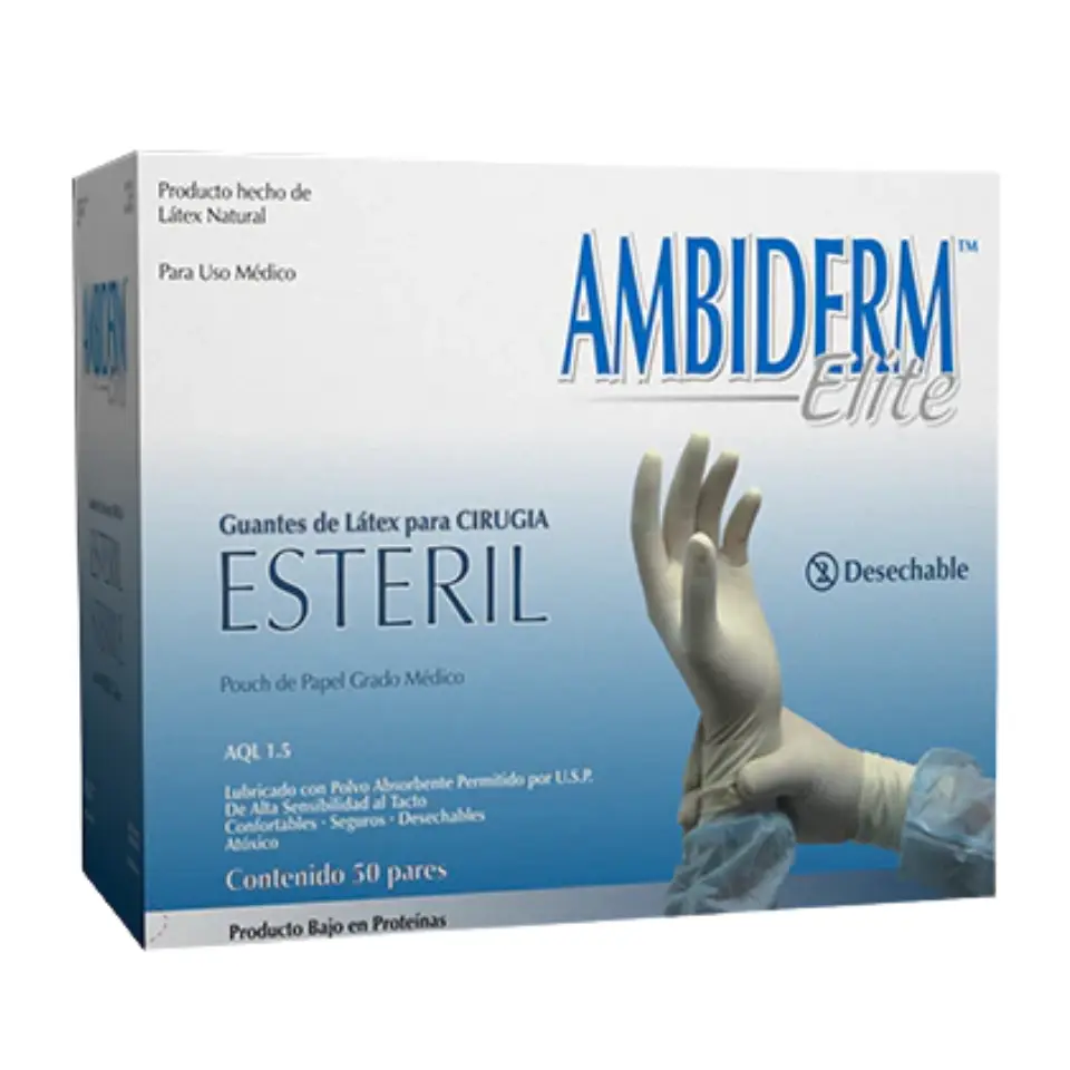 GUANTE ELITE EST N°8.5 C/50PAR (IVA)(AMBIDERM)