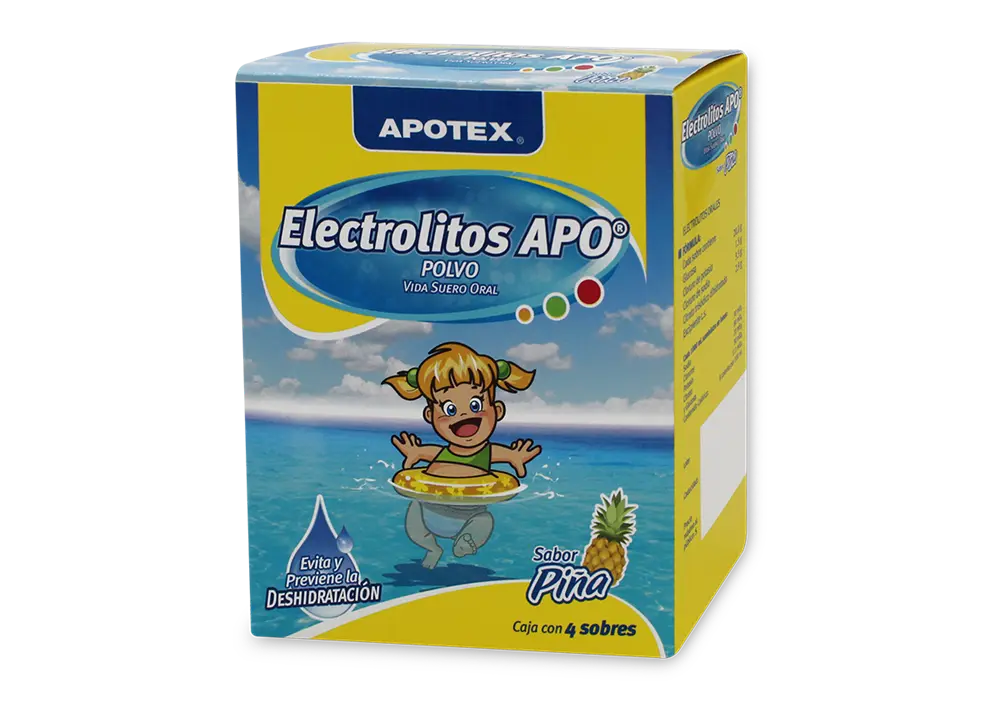 ELECTROLITOS APO PIÑA C/4 SOBRES (APOTEX/PROTEIN)