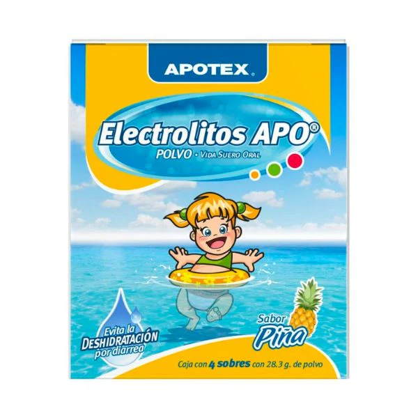 ELECTROLITOS APO PIÑA C/4 SOBRES (APOTEX/PROTEIN)