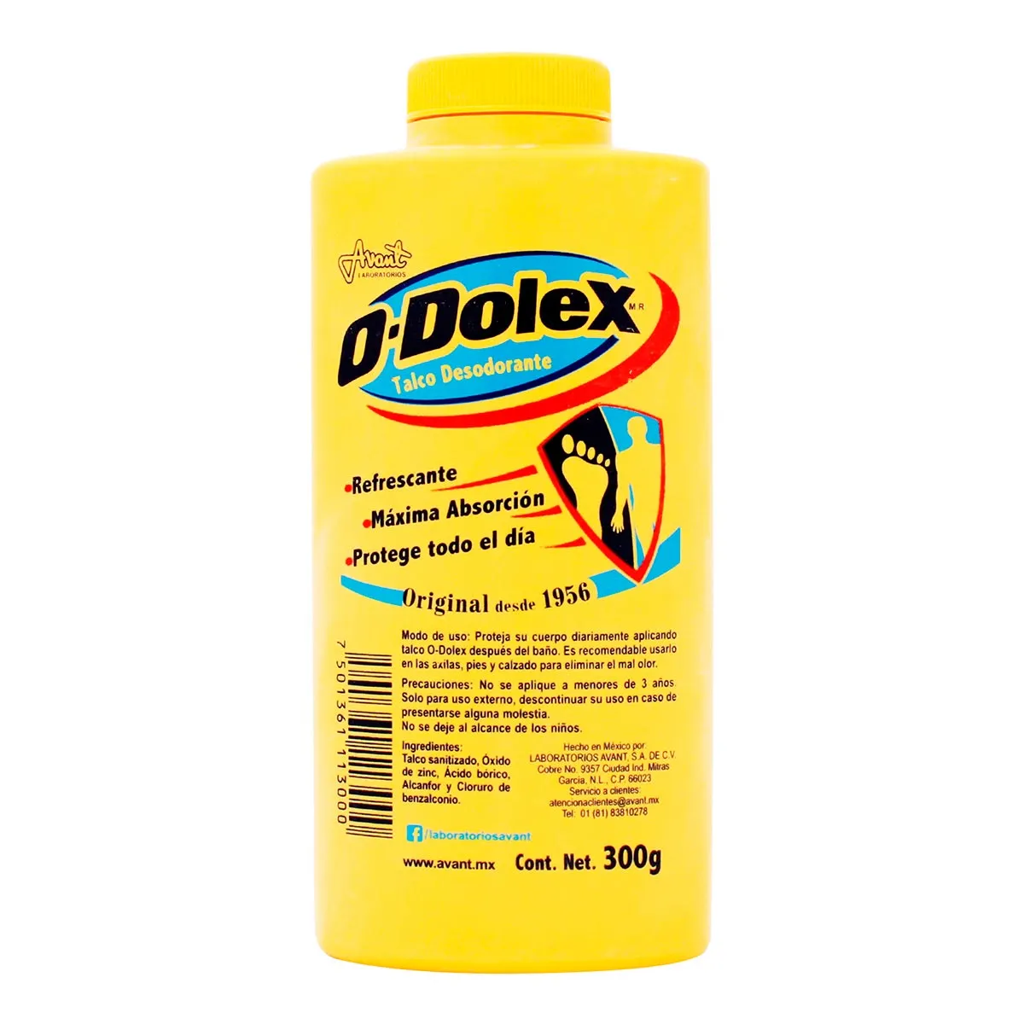 TALCO PIES AMARILLO ENVASE C/300G (ODOLEX)(AVANT)