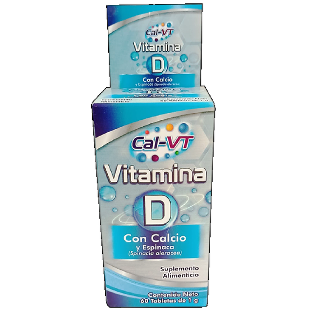 CAL-VT VITAMINA D TAB C/60 1GR (IVA) (VITAMINA D/CALCIO/ESPINACA)