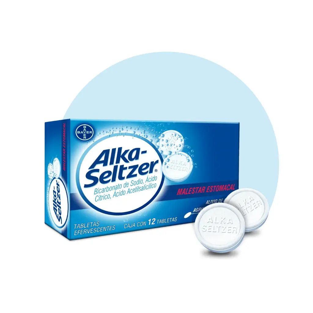ALKA-SELTZER C/12 TABS EFERVESCENTES (ACIDO ACETILSALICILICO, BICARBONATO DE SODIO, AC CITRICO)(BAYER/ LAKESIDE)