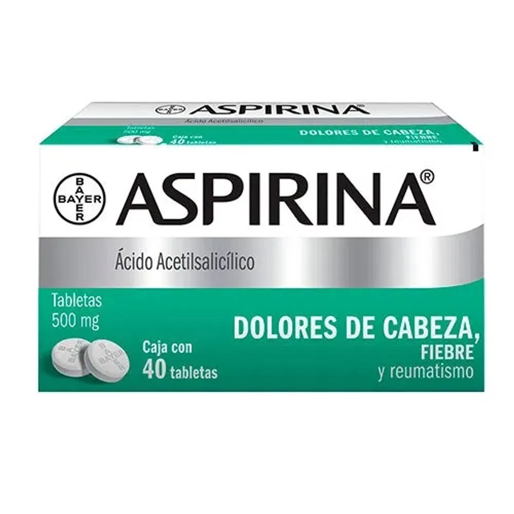 ASPIRINA 500 MG C/40 TABS ( ACIDO ACETILSALICILICO )(BAYER/ LAKESIDE)