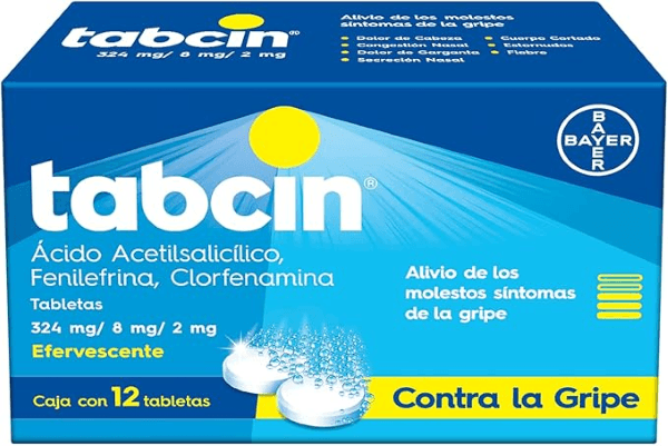 TABCIN EFEV 324/8/2 MG 12 TAB- ACETILSALICILICO/CLORFENAMINA/FENILEFRINA(BAYER/ LAKESIDE)