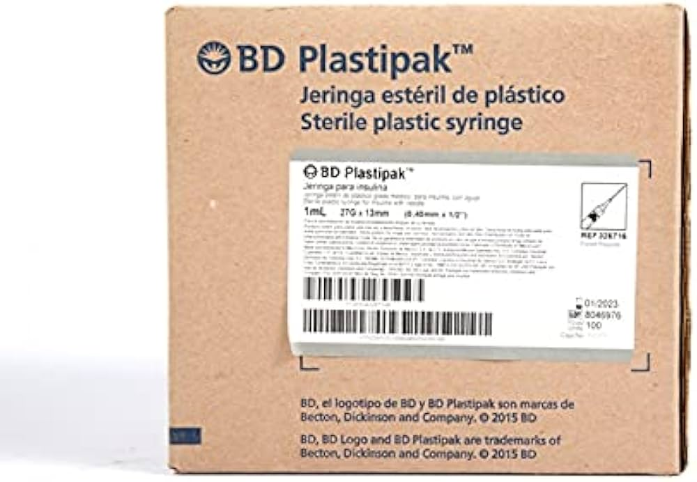 JERINGA PLASTIPAK INSULINA 1 ML 27 X 13 MM C/100 (BECTON/PLASTIPAK)