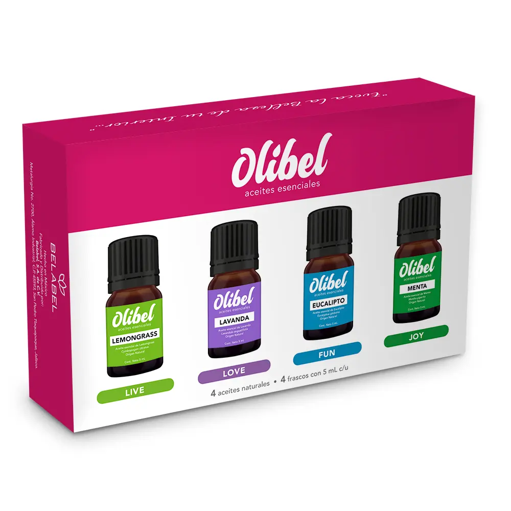 KIT OLIBEL ACEITES ESENCIALES C/4 PZA (IVA)(BELABEL)