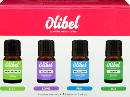 KIT OLIBEL ACEITES ESENCIALES C/4 PZA ( IVA )(BELABEL)
