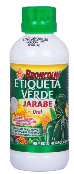 BRONCOLIN ETIQUETA VERDE JBE. 140ML (GLOBULUS/OXYPHYLLUM/SAMBUCUS NIGRA)(BRONCOLIN)