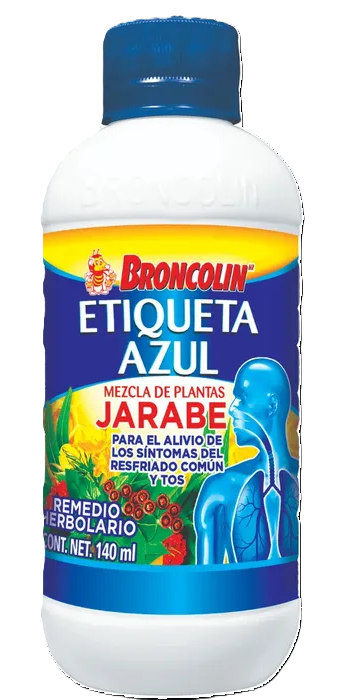 BRONCOLIN NATURAL (ETIQ AZUL) JBE C/140ML (MENTOL/EUCALIPTO/SAUCO/GORDOLOBO)(BRONCOLIN)