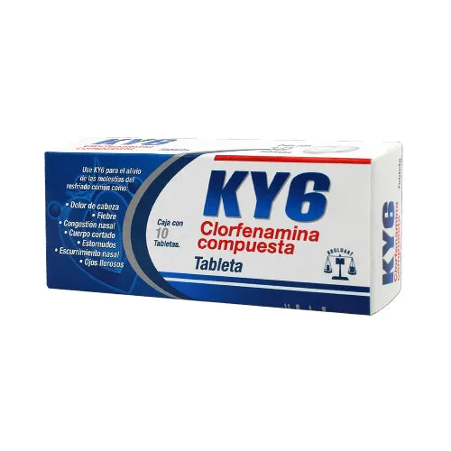 KY6 C/10 TABS (PARACETAMOL, CLORFENAMINA, FENILEFRINA, CAFEINA)(BRULUART)