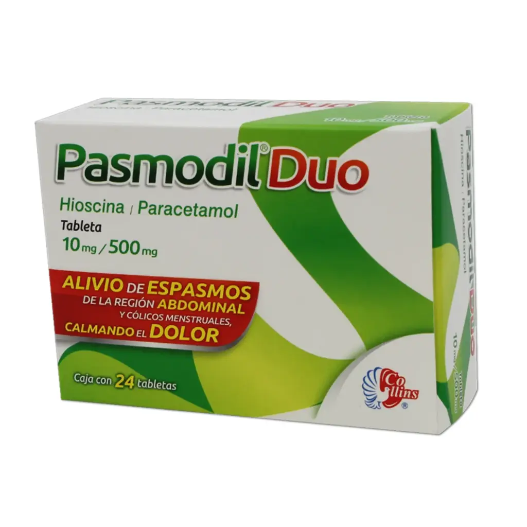 PASMODIL DUO 10/500MG C/24TABS (HIOSCINA, PARACETAMOL)(COLLINS)
