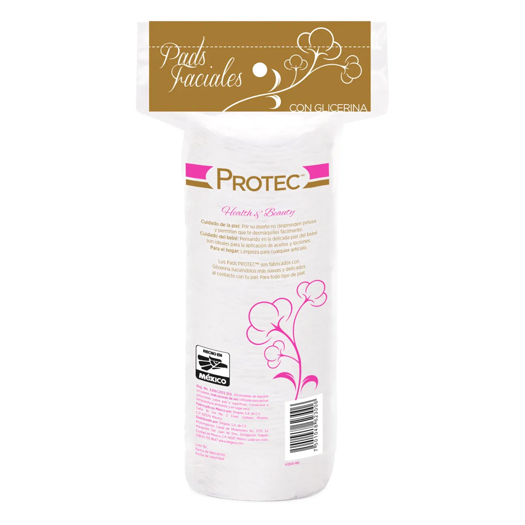 PROTEC PADS FACIALES DE ALGODON TUBO C/100PZAS (IVA)(DEGASA/PROTEC)