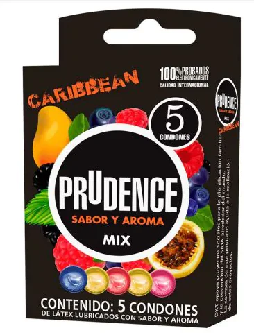 PRUDENCE MIX CARIBBEAN CARTERA C/5 PRESERVATIVOS ( IVA ) ( DKT DE MEXICO )