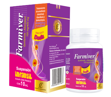 FARMIVER INF 100MG C/10ML SUSP (ALBENDAZOL, QUINFAMIDA)(F CONTINENTAL)