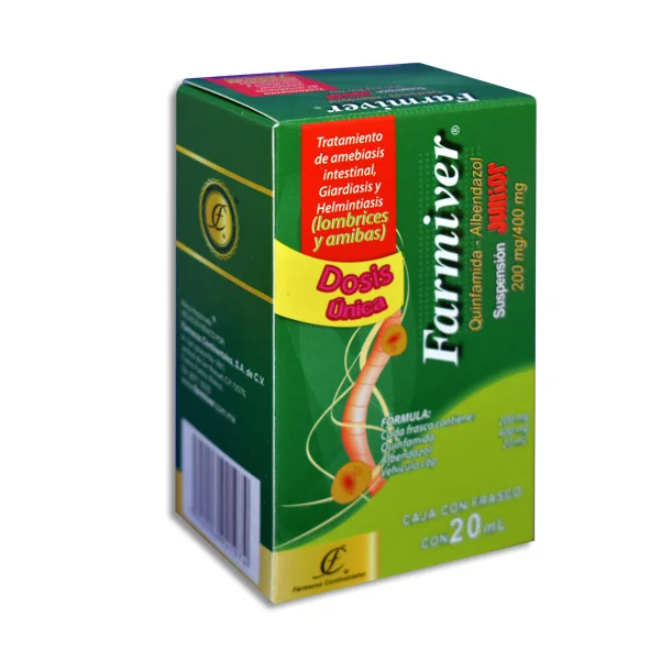 FARMIVER JUNIOR 200 MG C/20 ML SUSP ( ALBENDAZOL, QUINFAMIDA )(F. CONTINENTAL)