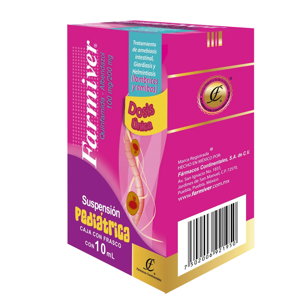 FARMIVER PED C/10ML SUSP (ALBENDAZOL, QUINFAMIDA)(F CONTINENTAL)