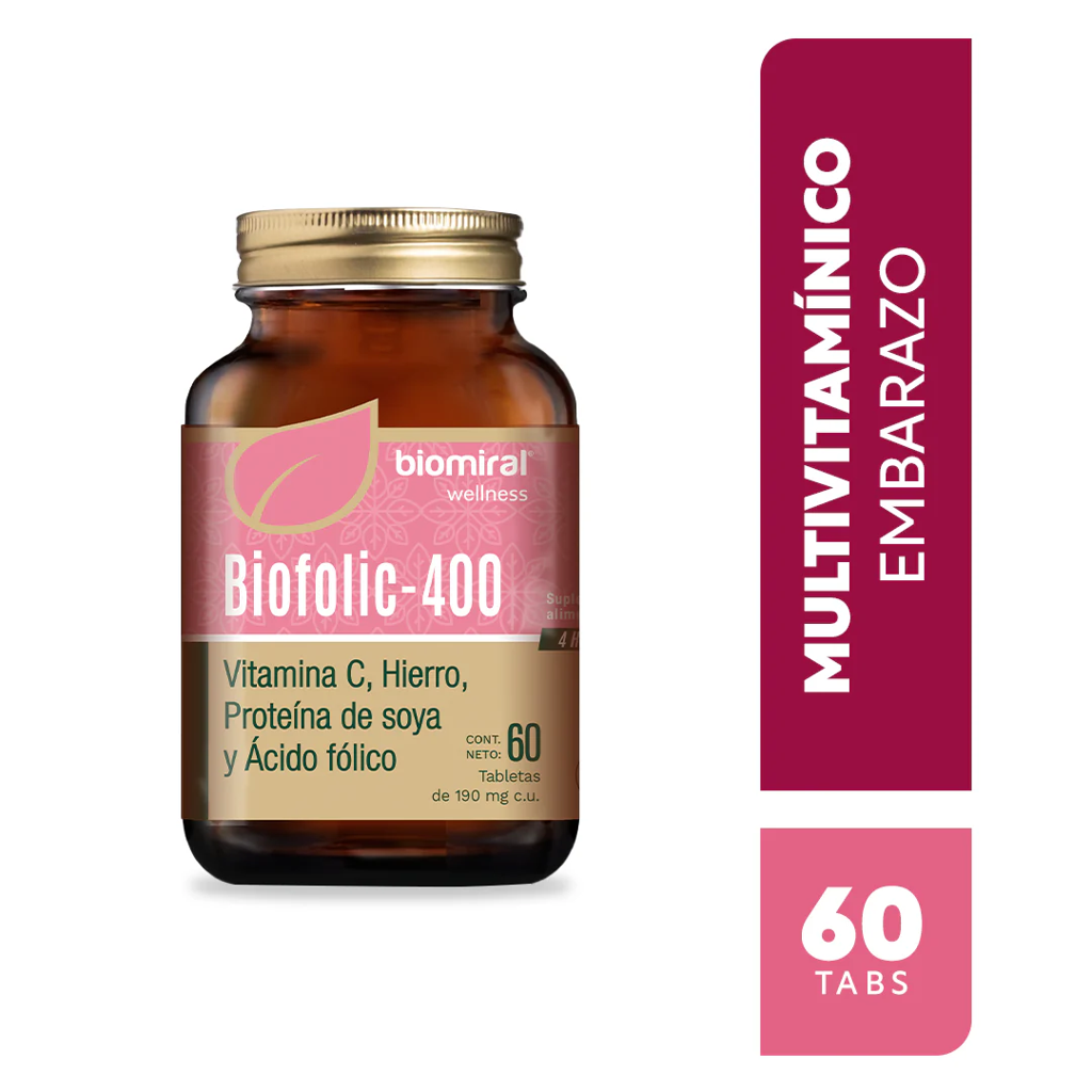 BIOFOLIC 400 C/60 TAB (SUPLEMENTO ALIMENTICIO) (IVA)(FARMIRAL/BIOMIRAL)