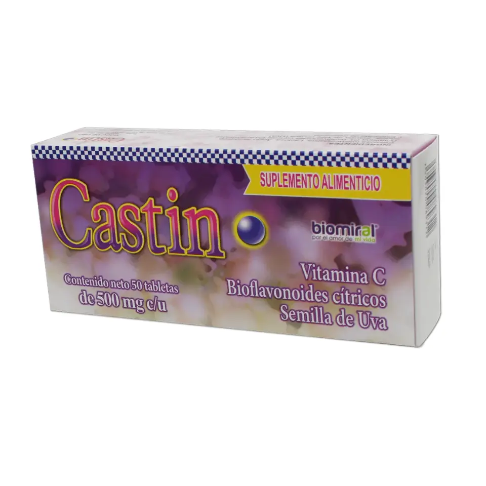 CASTIN 500MG C/50 TABS (VITAMINA C, SEMILLA DE UVA)(IVA)(FARMIRAL/BIOMIRAL)