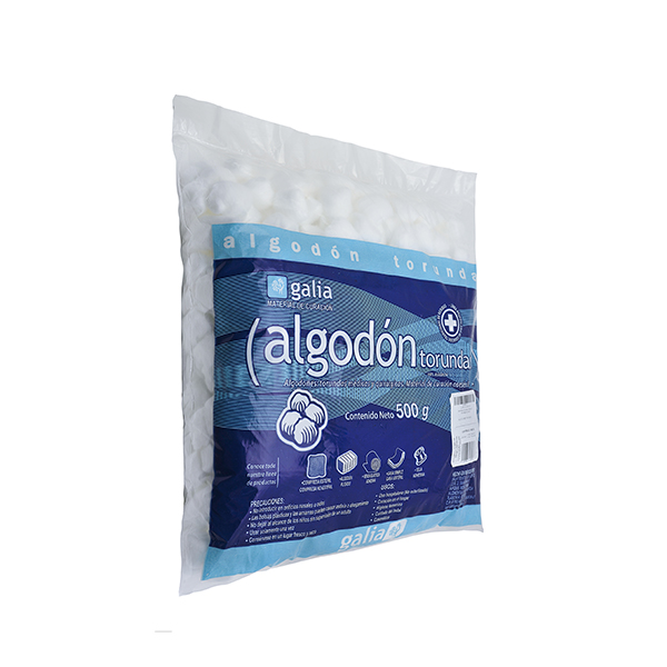 ALGODON TORUNDA PAQUETE C/500G (IVA)(GALIA TEXTIL)