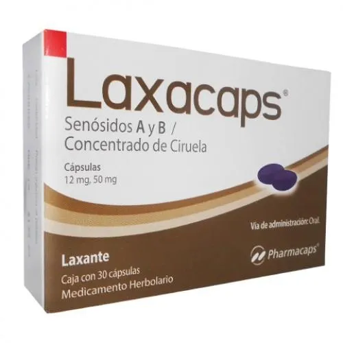 LAXACAPS CAPS C/30 (SENOSIDOS A y B/CIRUELA)(GELCAPS/PHARMACAPS)