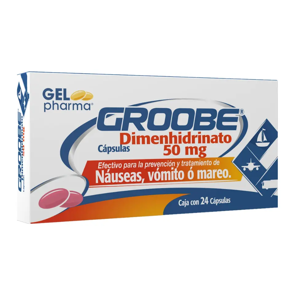 GROOBE 50MG C/24 CAP (DIMENHIDRINATO)(GELPHARMA)
