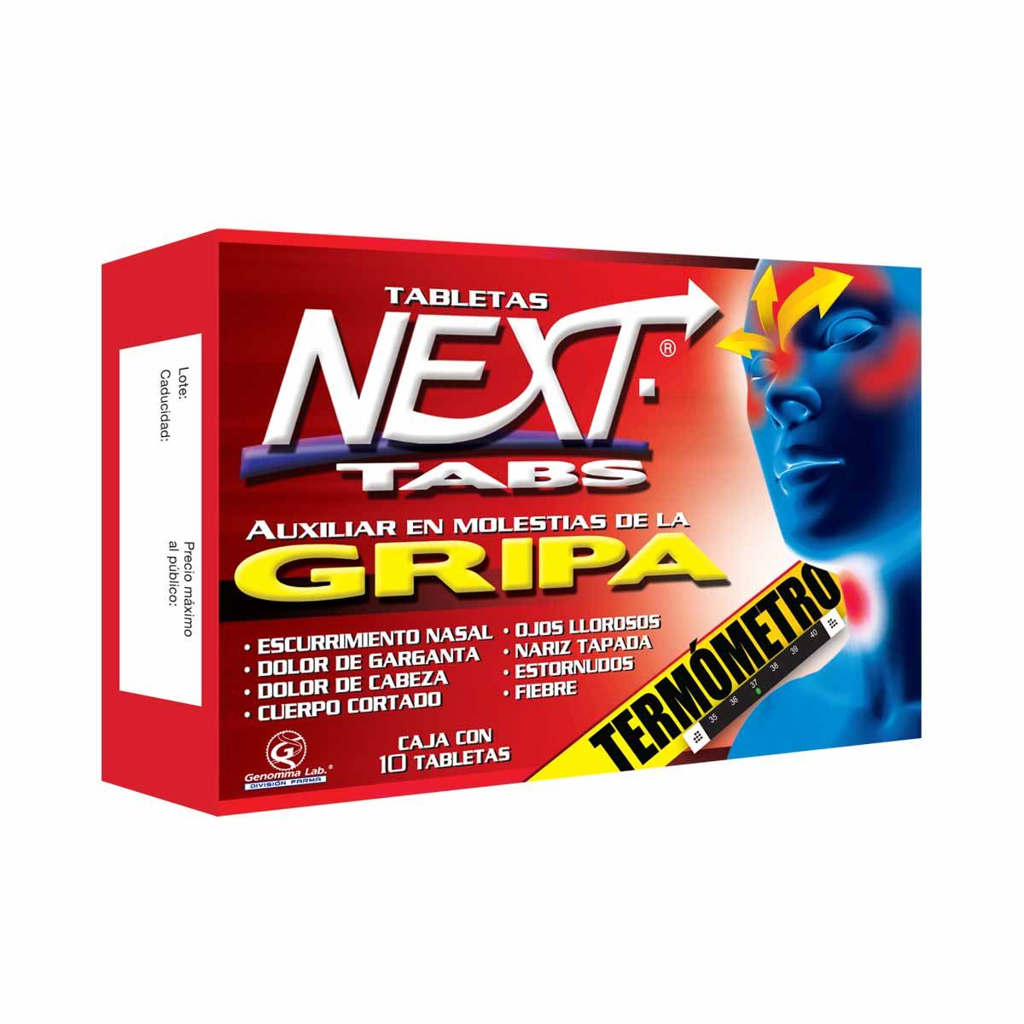 NEXT 25/5/4/500MG C/10 TAB (CAFEINA/FENILEFRINA/CLORFENAMINA)(GENOMMA)
