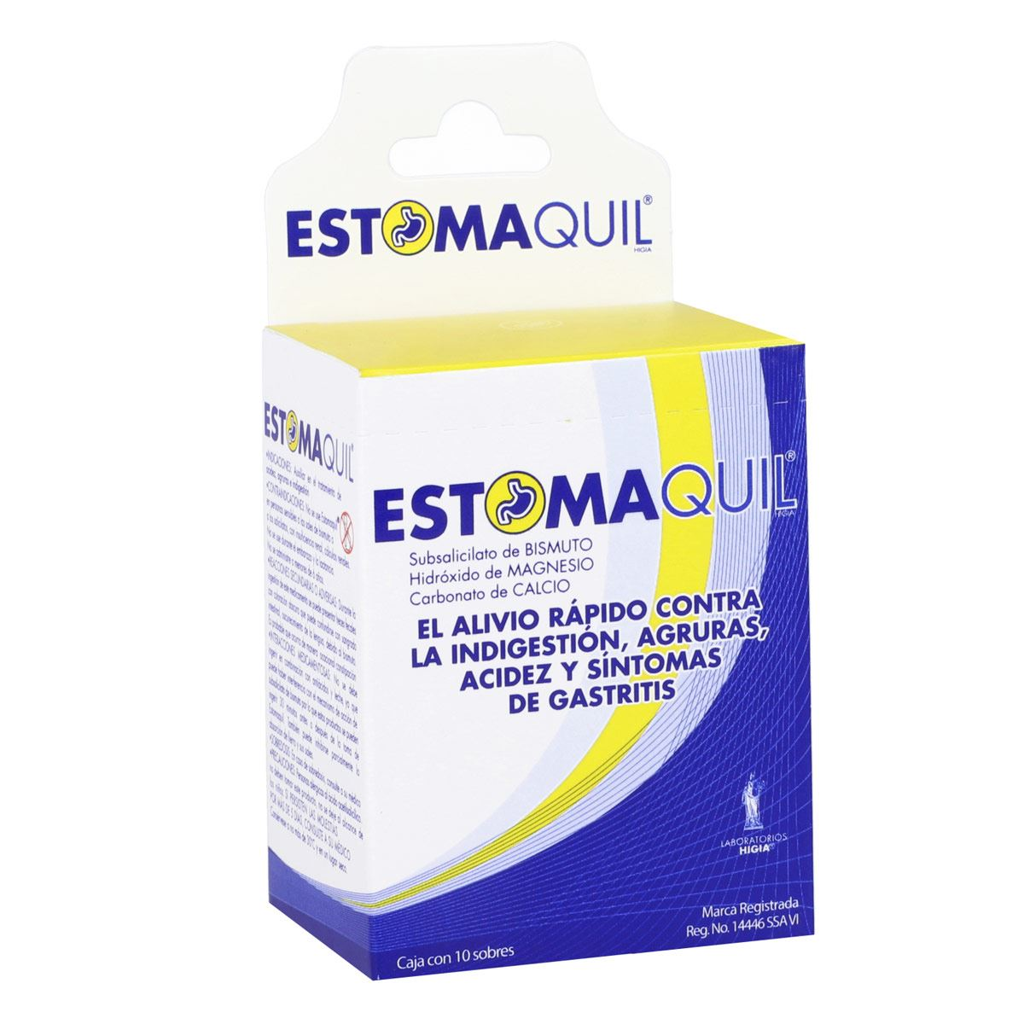 ESTOMAQUIL  C/10 SOBRES 3GR C/U (BISMUTO/MAGNESIO/CALCIO)(HIGIA)