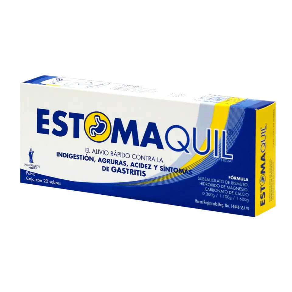 ESTOMAQUIL  C/20 SOBRES 3GR C/U (BISMUTO/MAGNESIO/CALCIO)(HIGIA)