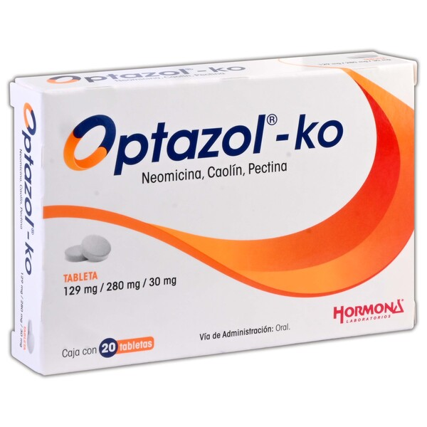 OPTAZOL-KO C/20 TABS - NEOMICINA/CAOLIN/PECTINA (HORMONA)