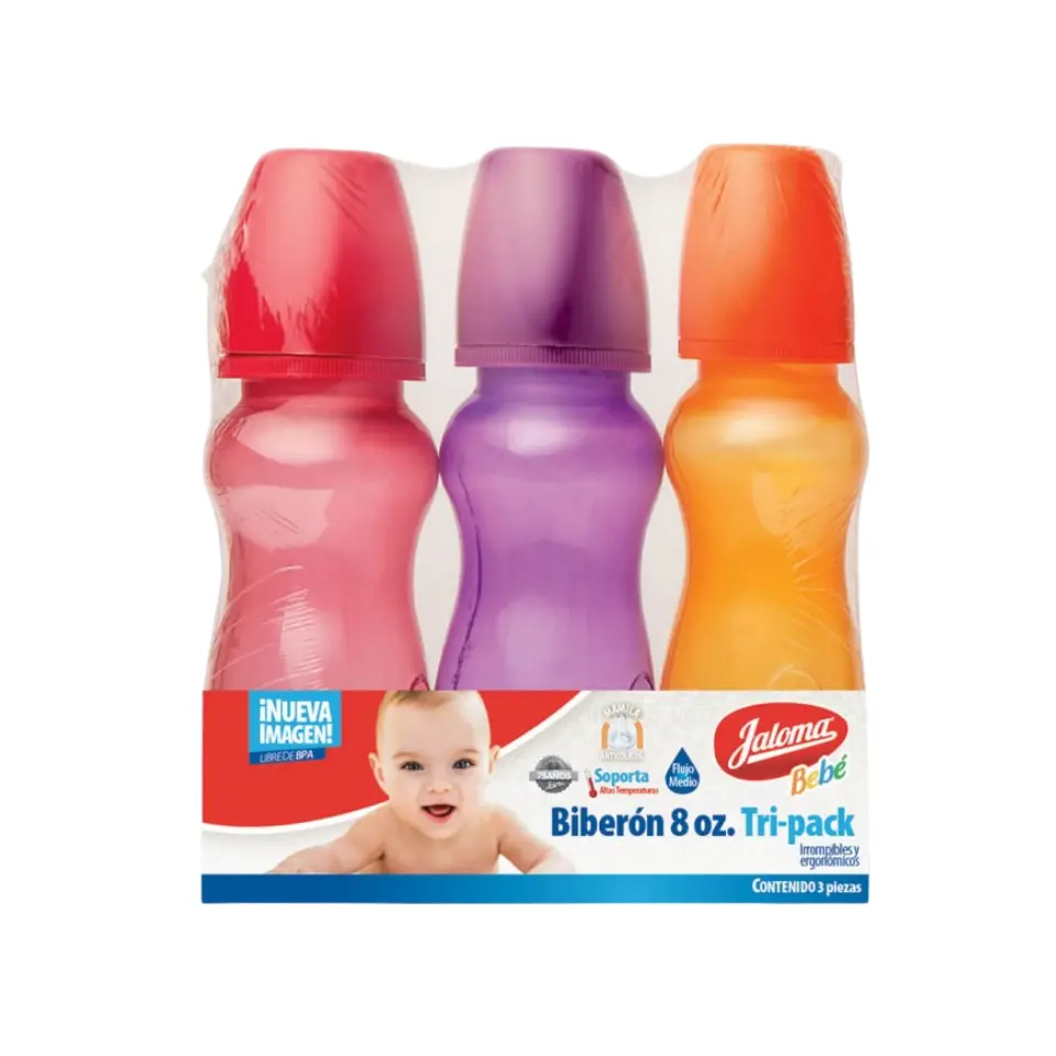 BIBERON 8 OZ C/MAMILA DE SIL TRI-PACK PAQ C/3 PZAS (IVA)(JALOMA)