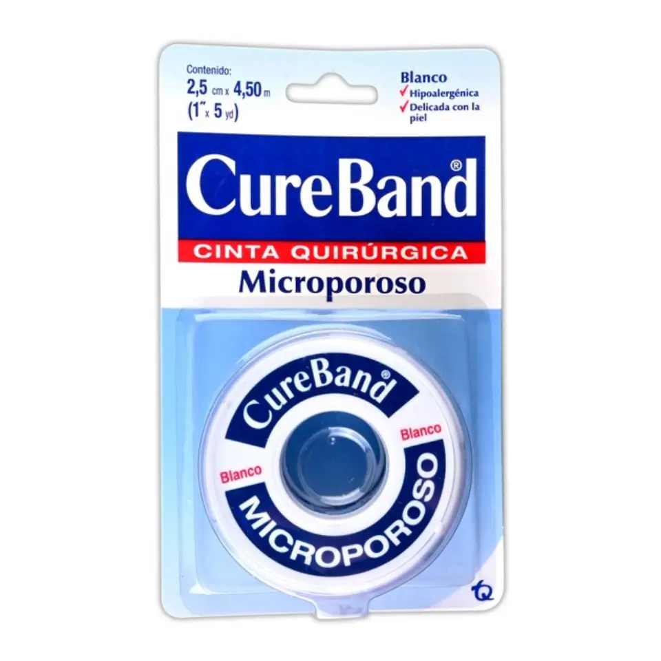 CINTA QUIR MICRO BLANCO CUREBAND BLISTER 2.5CMX4.5M (IVA)(JALOMA)