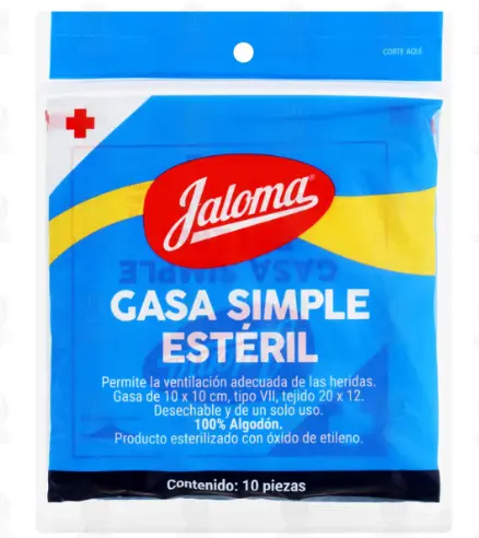 GASA ESTERILIZADA 10 CM X 10 CM BOLSA C/10 SOBRES ( IVA )(JALOMA)
