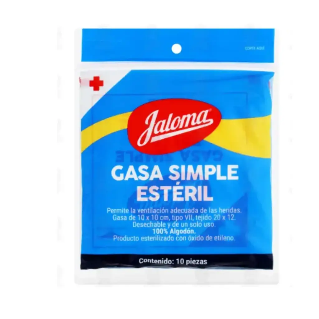 GASA ESTERILIZADA 10X10CM BOLSA C/10 SOBRES (IVA)(JALOMA)