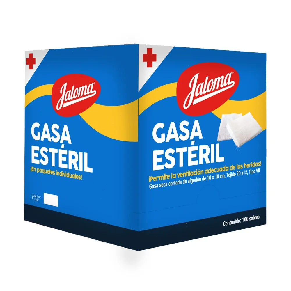 GASA ESTERILIZADA 10X10 CM CAJA C/100 SOB ( IVA )(JALOMA)