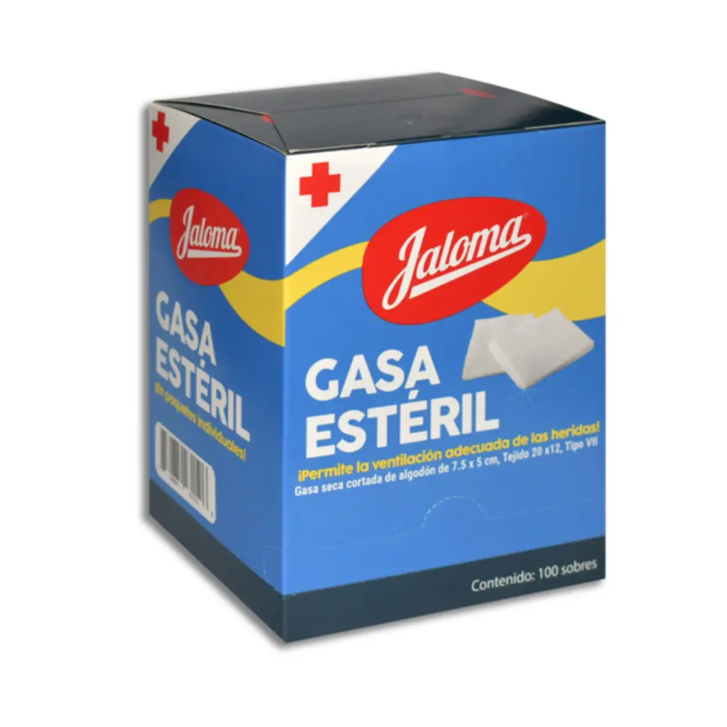 GASA ESTERILIZADA 7.5X5CM CAJA C/100 SOBRES (IVA)(JALOMA)