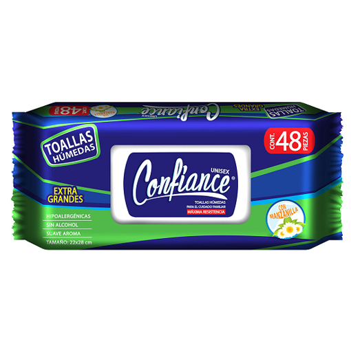 TOALLAS HUMEDAS EXTRA GRANDES CONFIANCE C/48 (LIZIRPAT)