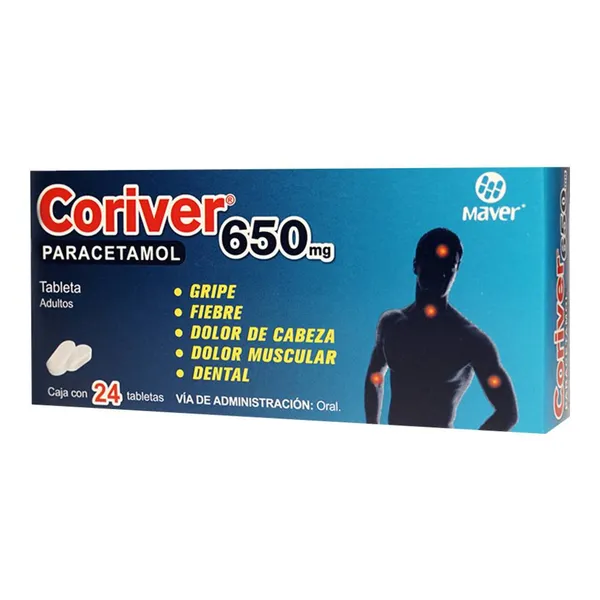 CORIVER 650 MG C/24 TABS ( PARACETAMOL )(MAVER)