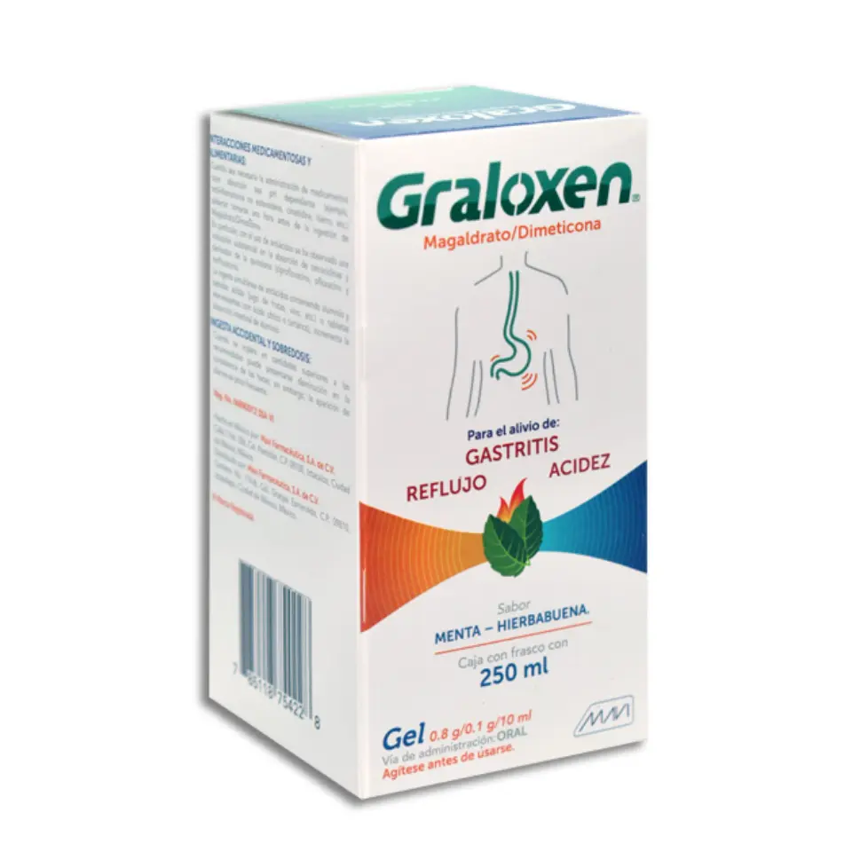 GRALOXEN GEL 0.8G/0.1G/10ML FCO C/250ML (MAGALDRATO/DIMETICONA) (MAVI)