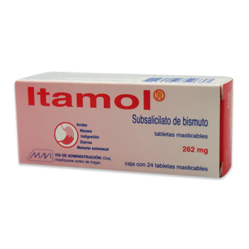 ITAMOL 262MG C/24 TAB MAST  SUBSALICILATO DE BISMUTO (MAVI)