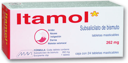 ITAMOL 262MG C/24 TAB MAST - SUBSALICILATO DE BISMUTO (MAVI)