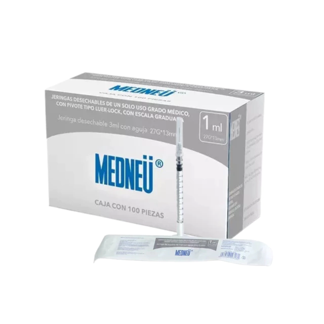 JERINGA 1ML 22GR  X 32MM C/100 (MEDNEU)