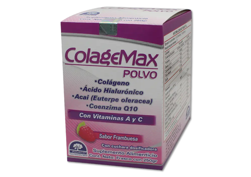 COLAGEMAX PVO FCO. C/ 250GR (COLAGENO/HIALUR/ACAI/SILICIO/ Q10/ VIT A Y C)(NATUTECH/FORTIFARMA)