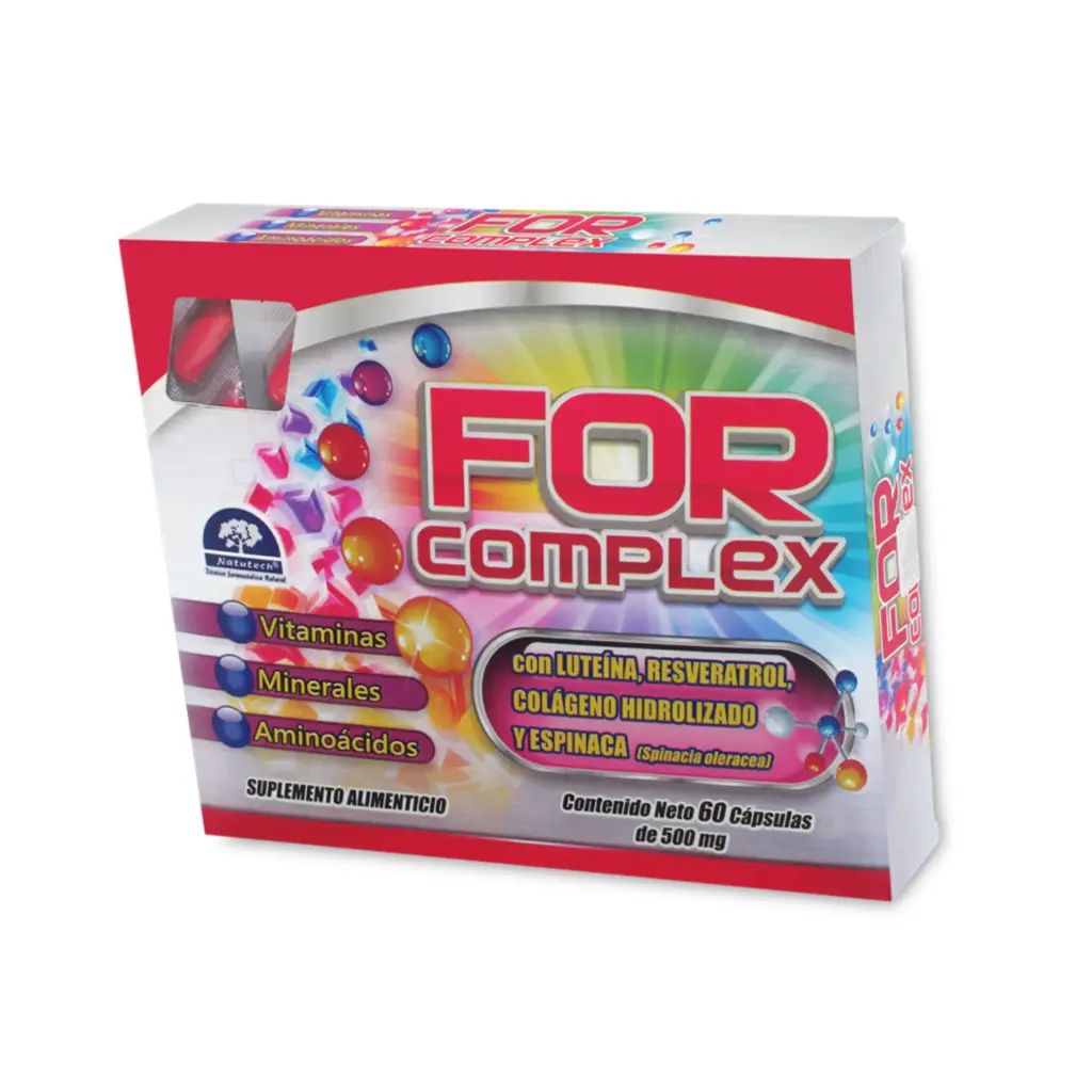 FORCOMPLEX CAPS C/60 (LUTEINA/RESVERATROL/GINSENG PANAX/COLAGENO) (NATUTECH/FORTIFARMA)