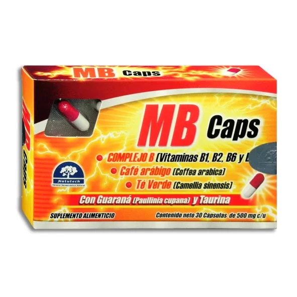 MB CAPS C/30 CAPS (IVA)(COMPLEJO B, CAFE ARABIGO, TE VERDE, GUARANA, TAURINA)(NATUTECH/FORTIFARMA)