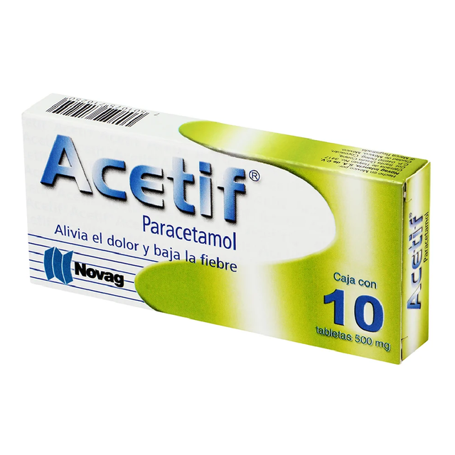 ACETIF TABLETAS 500MG C/10 (PARACETAMOL)(NOVAG)