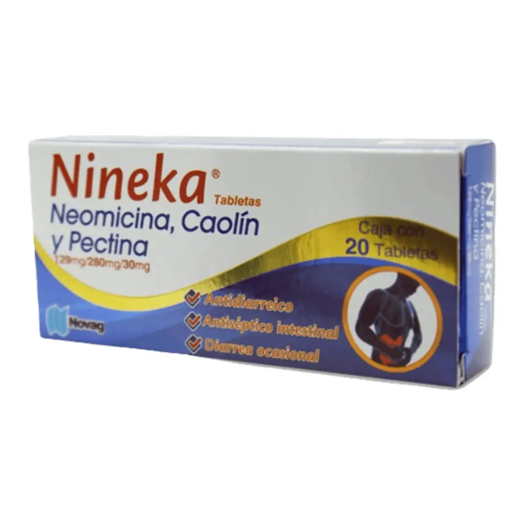 NINEKA 129/280/30MG C/20 TAB (NEOMICINA, CAOLIN Y PECTINA)(NOVAG)