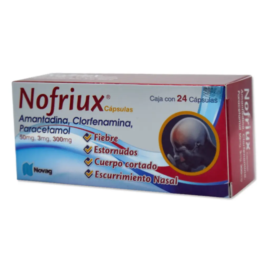 NOFRIUX 3/50/300MG C/24 CAP  (CLORFENAMINA/AMANTADINA/PARACETAMOL)(NOVAG)