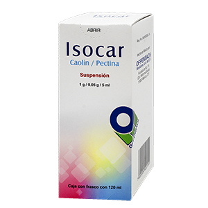 ISOCAR SUSP 20.000/1.000GR X 100ML 120ML (CAOLIN PECTINA)(OFFENBACH)