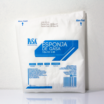 ESPONJA GASA 10 X 10 TEJIDO 20 X 12 CON 200 - (PISA)