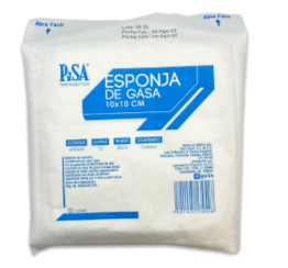 ESPONJA GASA 10X10 CM. ESTERIL CON 5 PZAS - (PISA)